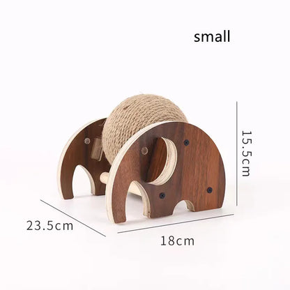 360° Cat Scratching Ball – Innovative Cat Tree with Rotating Sisal Ball and Solid Wood Frame