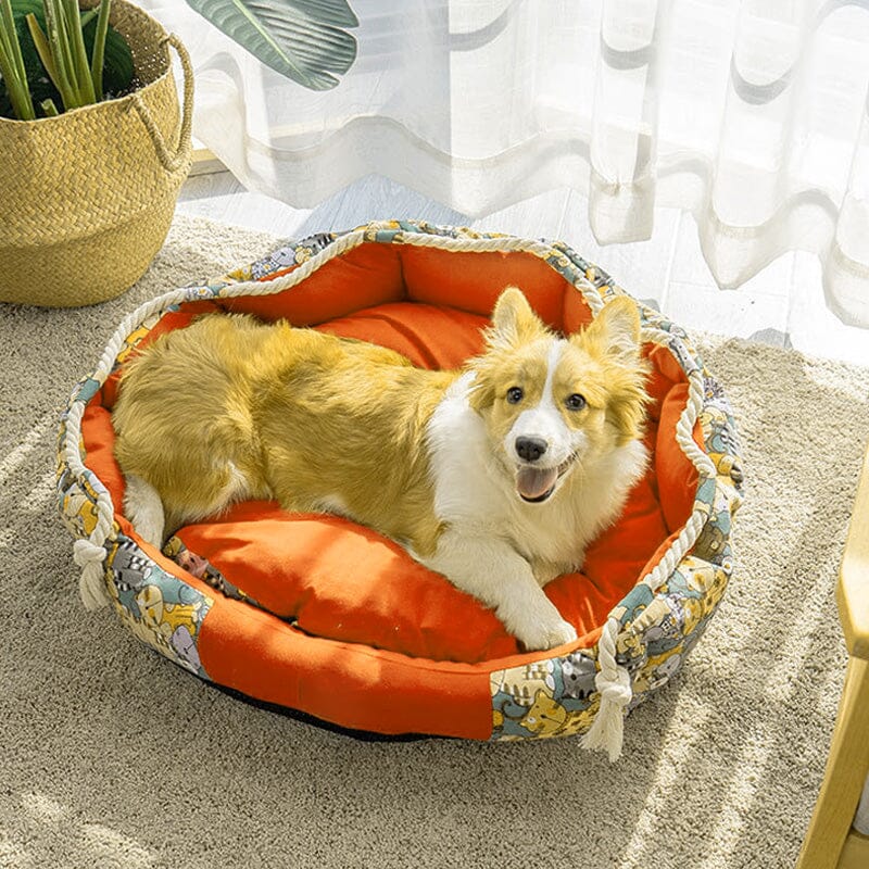 Durable Dog Bed with Pocket Function and Cauterizing Rope