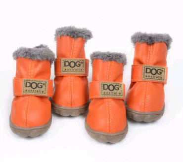 Cozy Leather-Look Winter Boots for Dogs