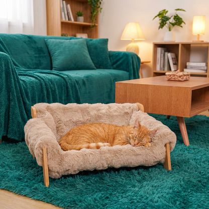 Luxury Elevated Solid Wood Pet Couch Bed