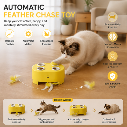 Automatic Feather Chase Toy for Cats