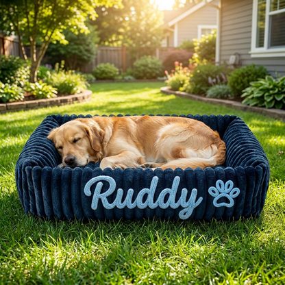 Personalized Fluffy Cloud Dog Bed with Soft Bolsters