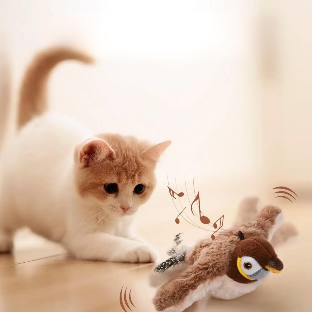 Squawking Parrot Bird Toy for Cats