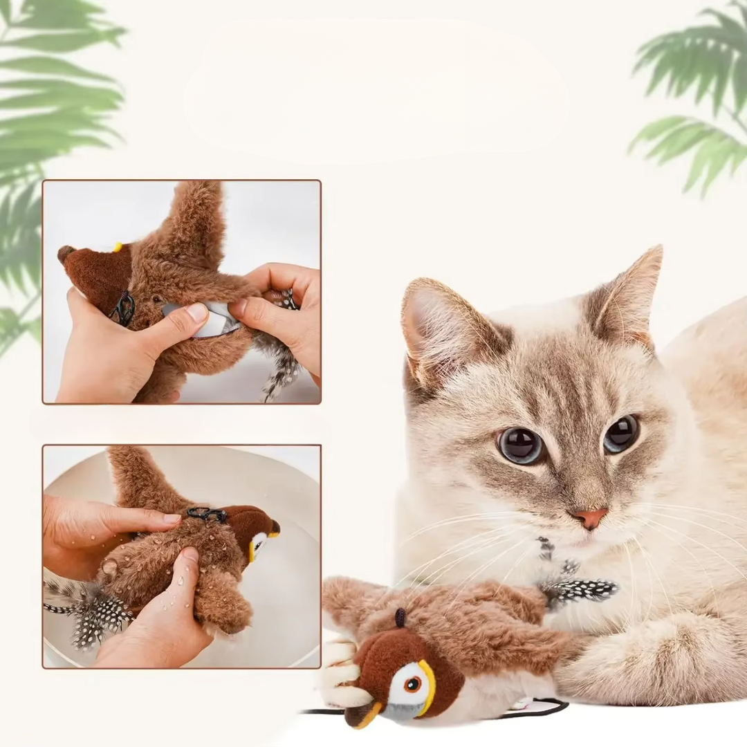 Squawking Parrot Bird Toy for Cats