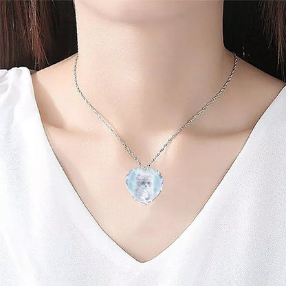 Custom 2D/3D Photo Crystal Heart Necklace