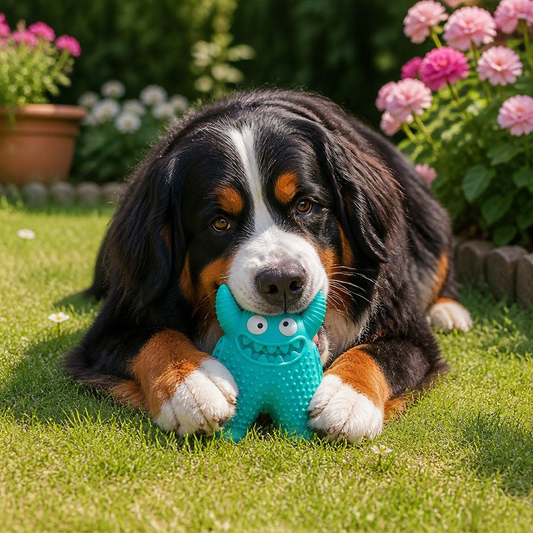 Durable Dog Dental Chew Toy – Tooth Cleaning Monster in Dog Colors