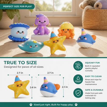 Cute Squeaky Ocean Animal Dog Toy