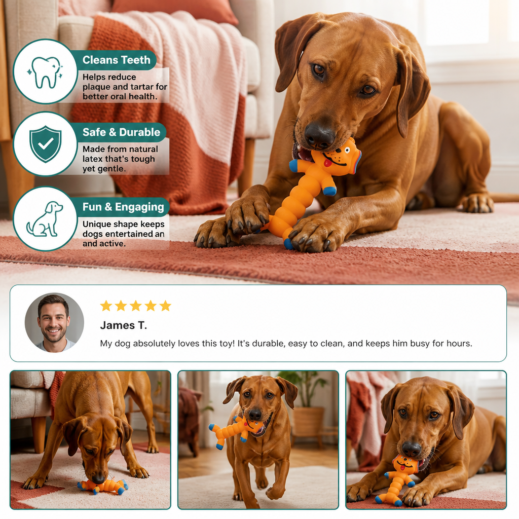 Durable Natural Latex Teeth Cleaning Dog Chew Toy