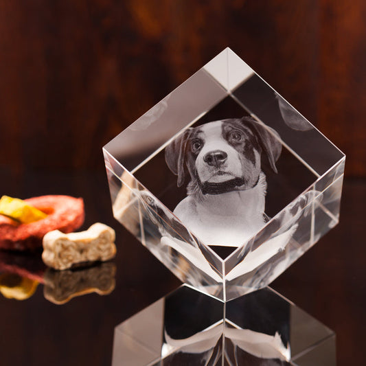 Custom 2D/3D Crystal Cube with Laser Engraving