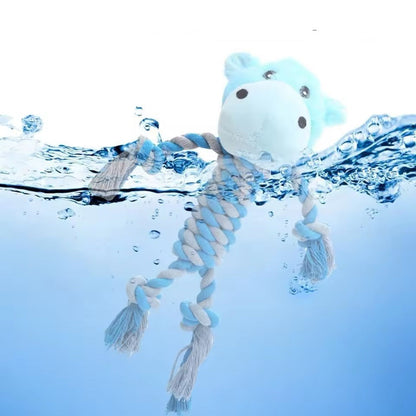 Durable Dog Toy with Plush Head