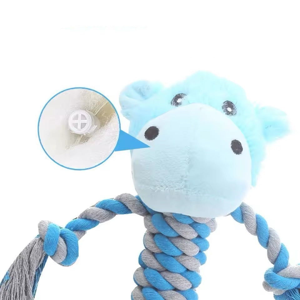 Durable Dog Toy with Plush Head