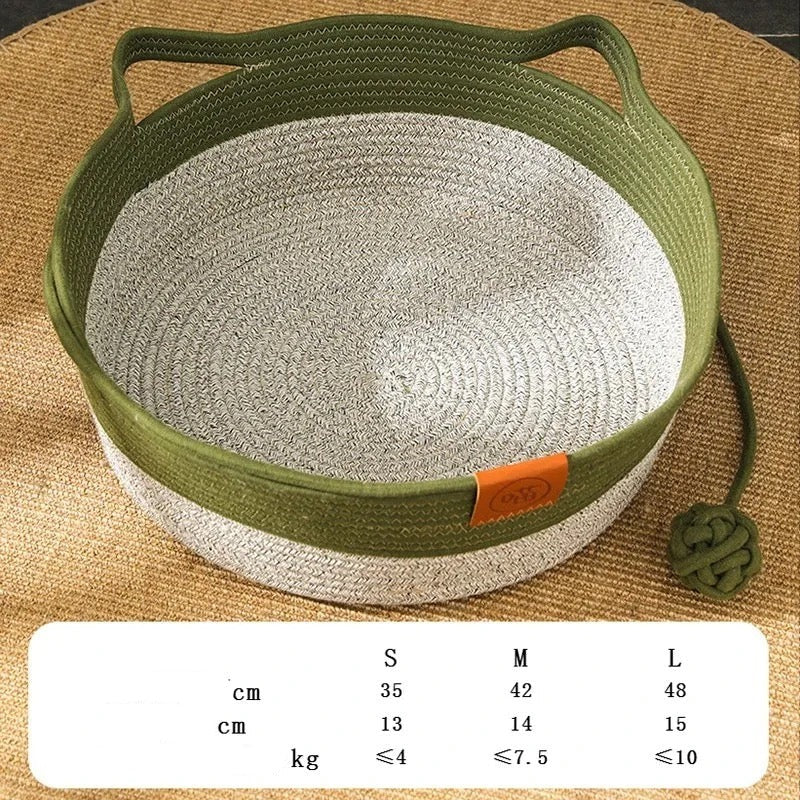 Handwoven Cotton Rope Cat Bed