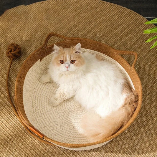 Handwoven Cotton Rope Cat Bed