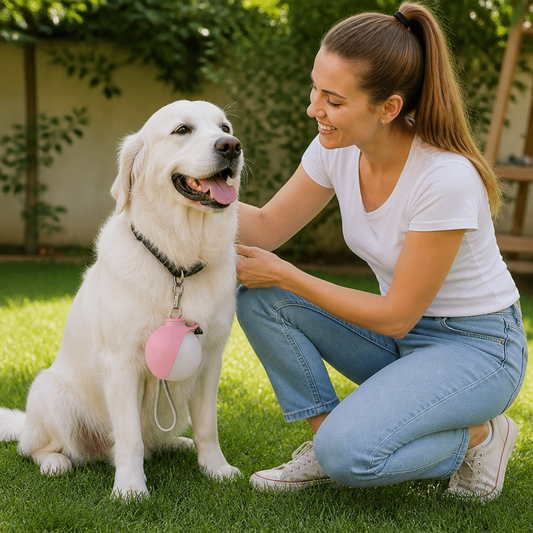 Sphere 2-in-1 Dog Water Bottle with Silicone Bowl – Leakproof Travel Bottle