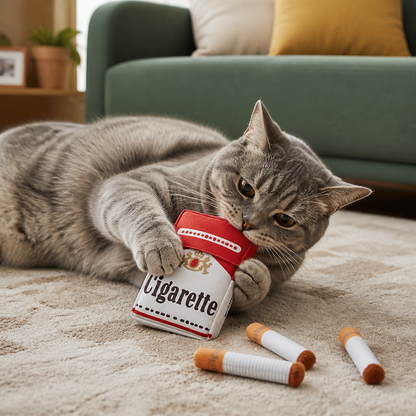 Cigarette Pack Catnip Toy Set for Interactive Cat Play