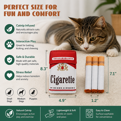 Cigarette Pack Catnip Toy Set for Interactive Cat Play