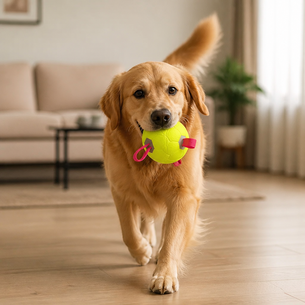 Eco-Friendly Indestructible Dog Ball – Bite Resistant Interactive Tug & Fetch Toy