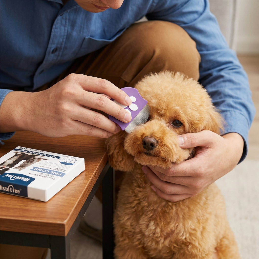 Pet Eye Comb – Facial Grooming Comb for Tear Stains, Eye Discharge & Flea Control