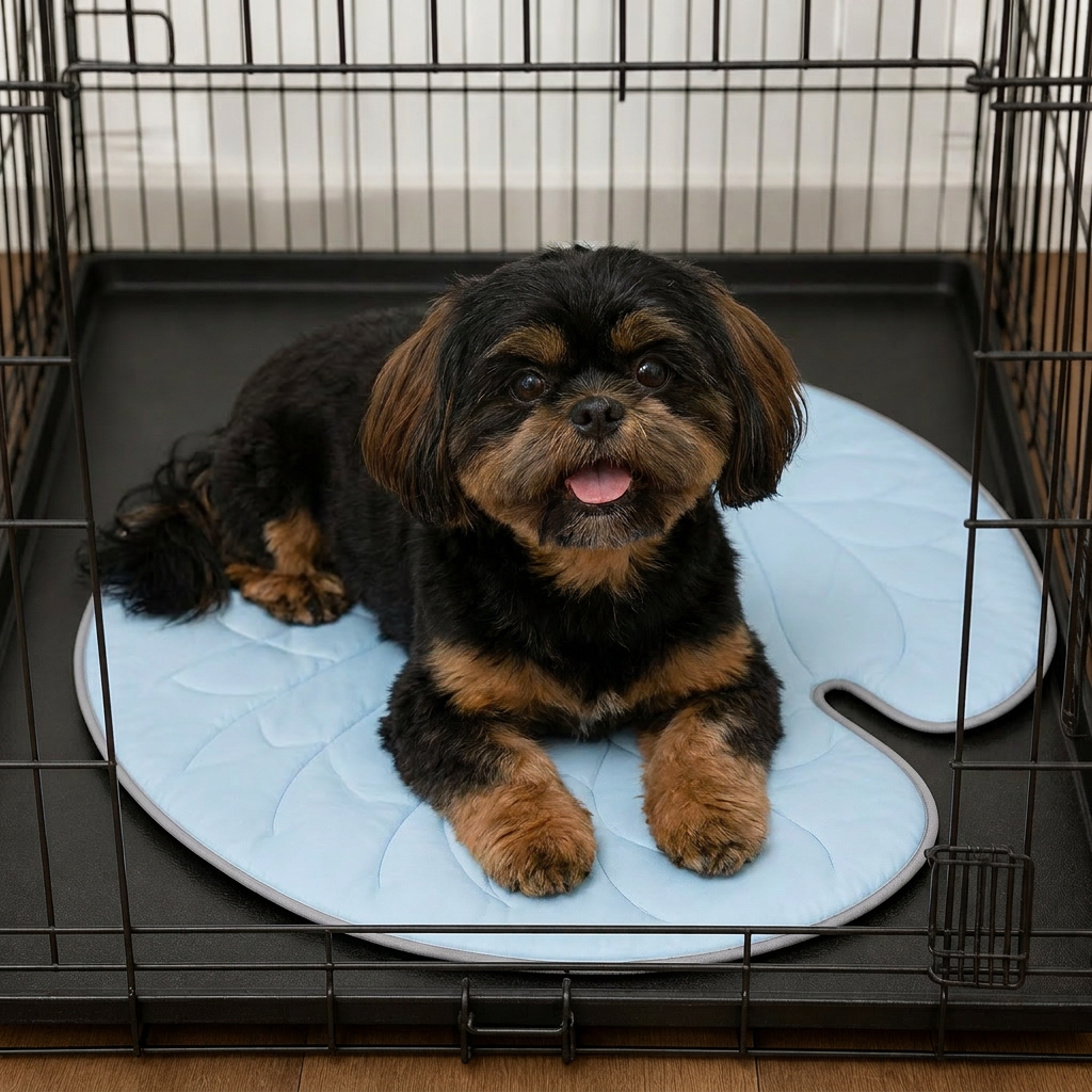 Cooling Leaf-Shaped Pet Mat – Washable Summer Mat with Non-Slip Bottom
