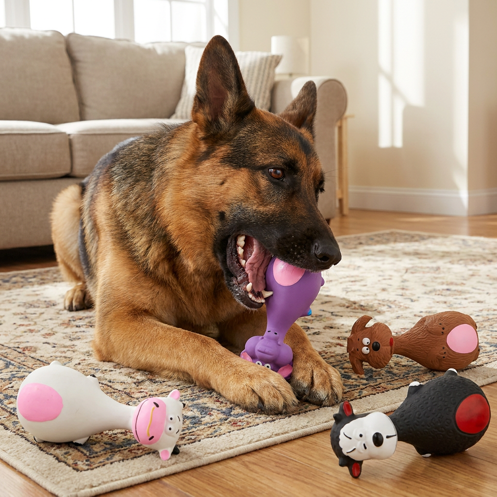Durable Eco-Friendly Latex Squeaky Dental Dog Toy
