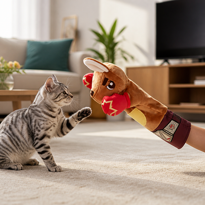 Interactive Kangaroo Boxing Hand Puppet Cat Toy