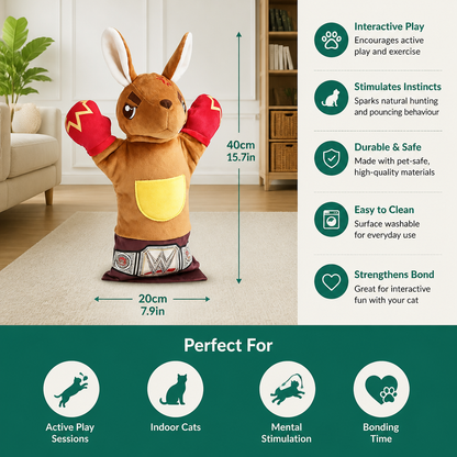 Interactive Kangaroo Boxing Hand Puppet Cat Toy