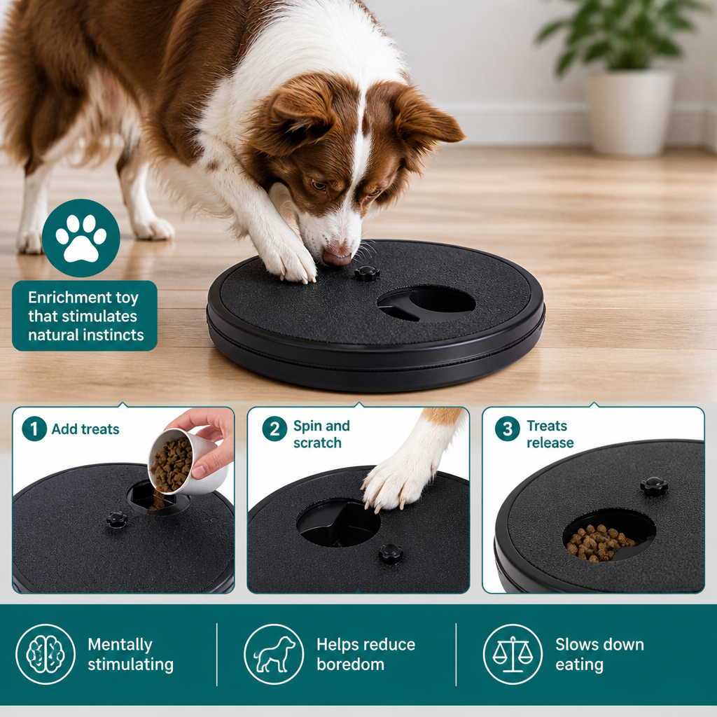 3-in-1 Interactive Dog Nail Scratch Toy with Treat Dispenser
