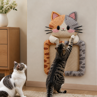 2in1 Woven Self-Adhesive Cat Scratching Mat & Furniture Protector with Interactive Toy