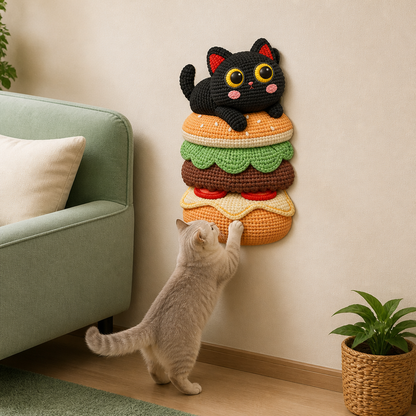 2in1 Woven Self-Adhesive Cat Scratching Mat & Furniture Protector with Interactive Toy