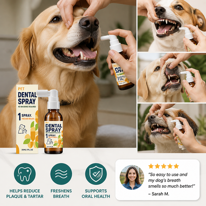 Brushless Tartar Control Dental Spray for Dogs – Helps Reduce Plaque & Freshen Breath