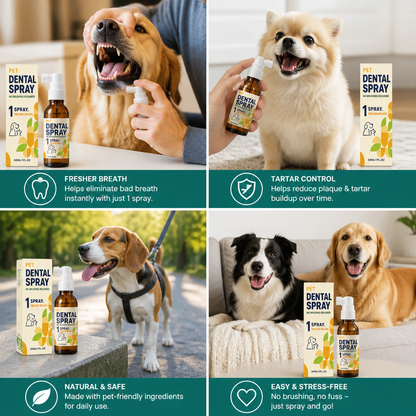 Brushless Tartar Control Dental Spray for Dogs – Helps Reduce Plaque & Freshen Breath