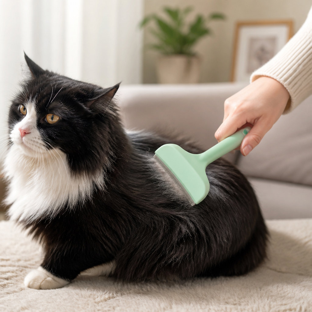 Cat Deshedding Undercoat Rake – Extra-Wide Grooming Tool for Loose Fur & Long Hair