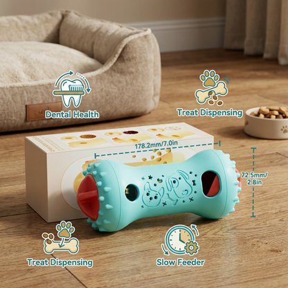 3-in-1 Dog Chew Toy – Slow Feeder, Treat Dispenser & Dental Care