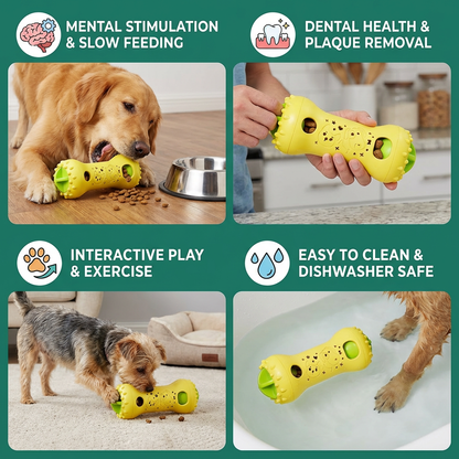 3-in-1 Dog Chew Toy – Slow Feeder, Treat Dispenser & Dental Care