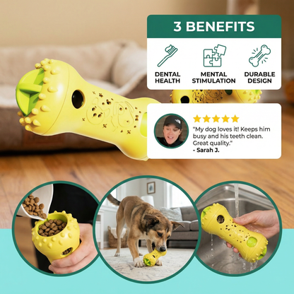3-in-1 Dog Chew Toy – Slow Feeder, Treat Dispenser & Dental Care