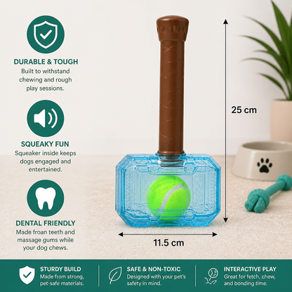 Durable Squeaky Hammer Chew Toy for Dogs