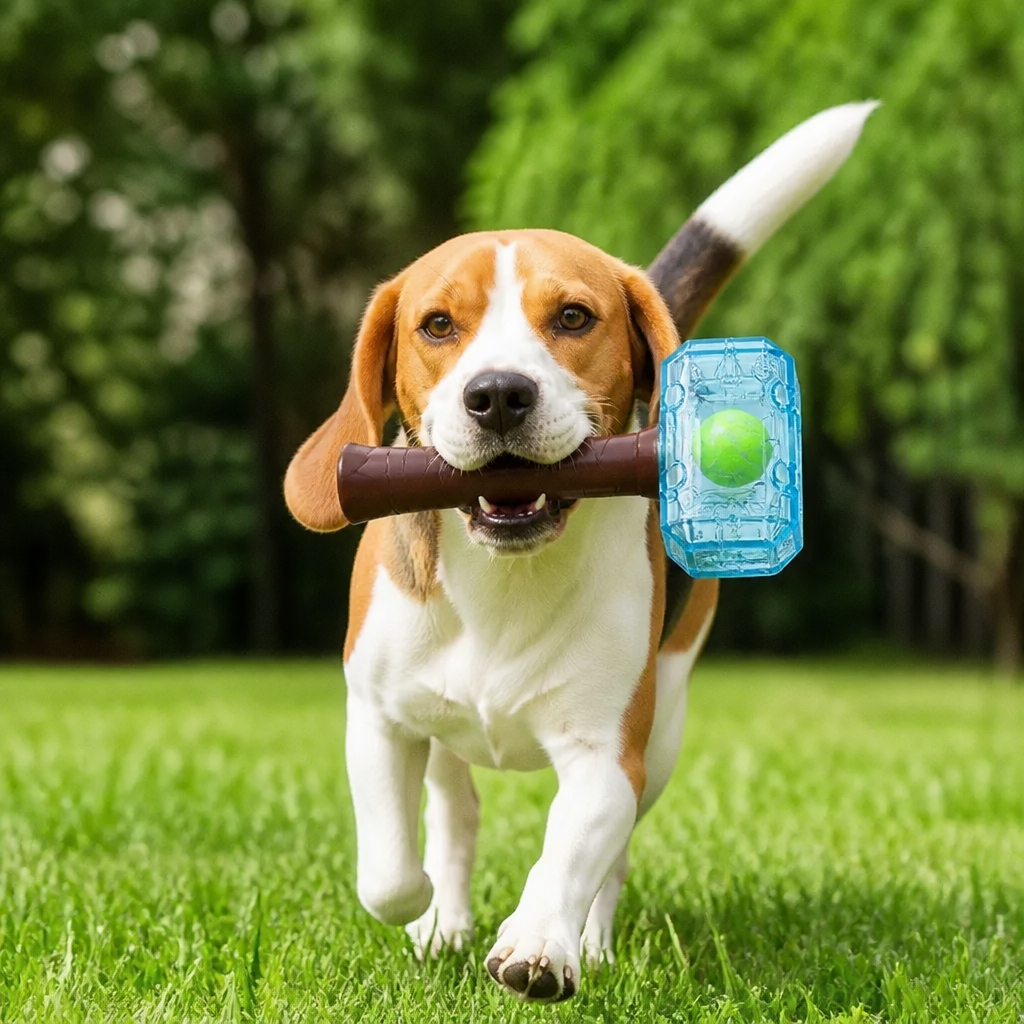 Durable Squeaky Hammer Chew Toy for Dogs
