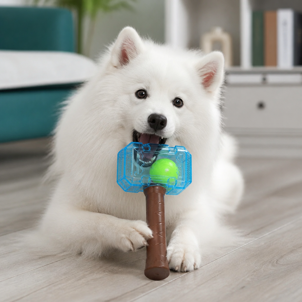 Durable Squeaky Hammer Chew Toy for Dogs