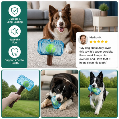 Durable Squeaky Hammer Chew Toy for Dogs