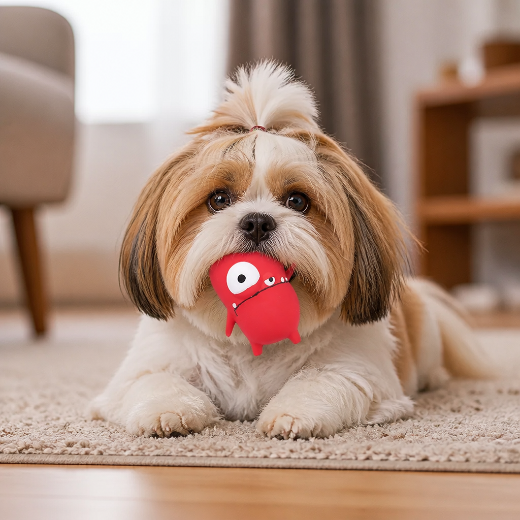 Durable Natural Monster Latex Dental Squeaky Dog Toy