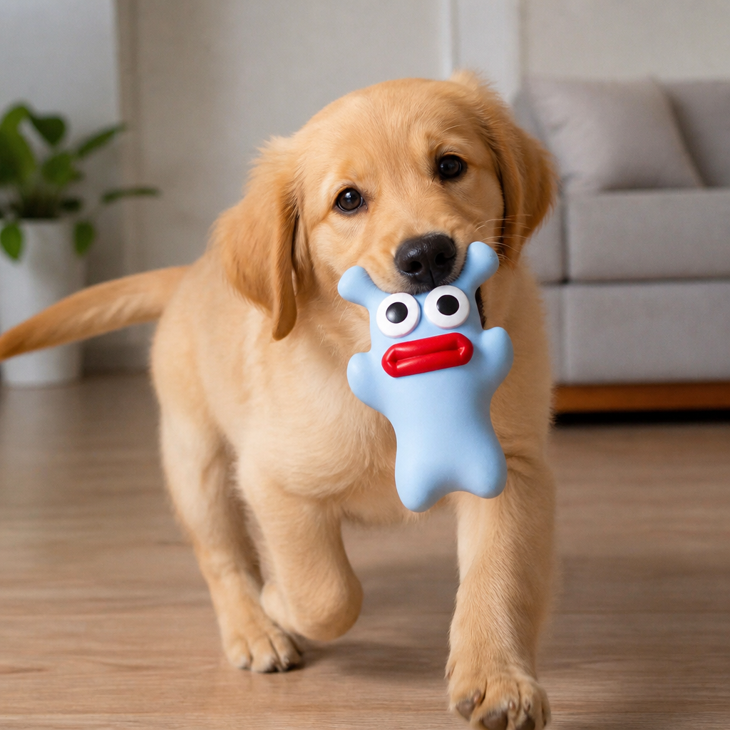 Interactive Chew & Squeak Puppy Toy