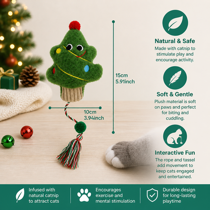 Christmas Catnip Rope Teaser Cat Toy