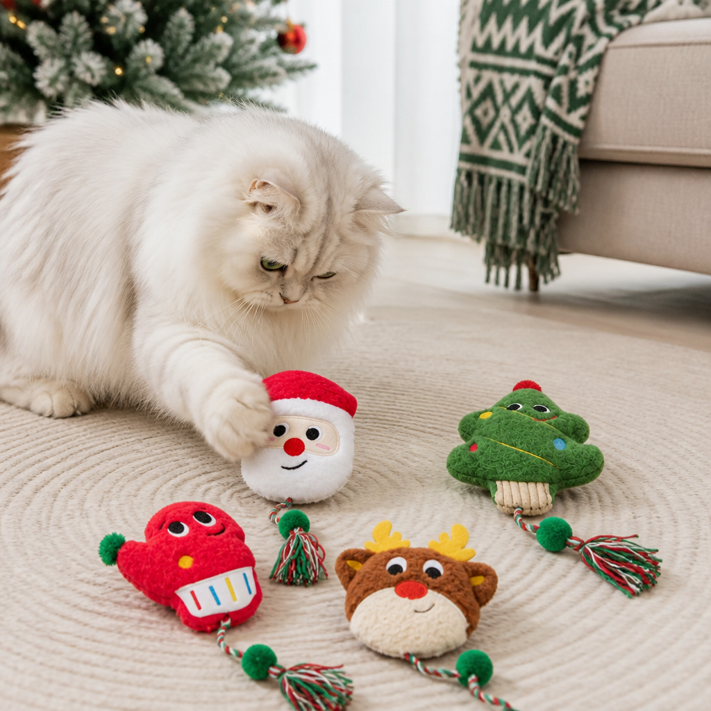 Christmas Catnip Rope Teaser Cat Toy