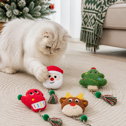 Christmas Catnip Rope Teaser Cat Toy