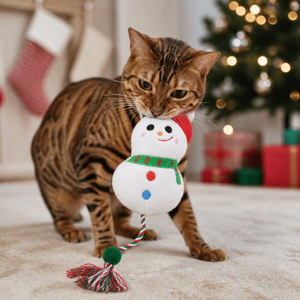 Christmas Catnip Rope Teaser Cat Toy