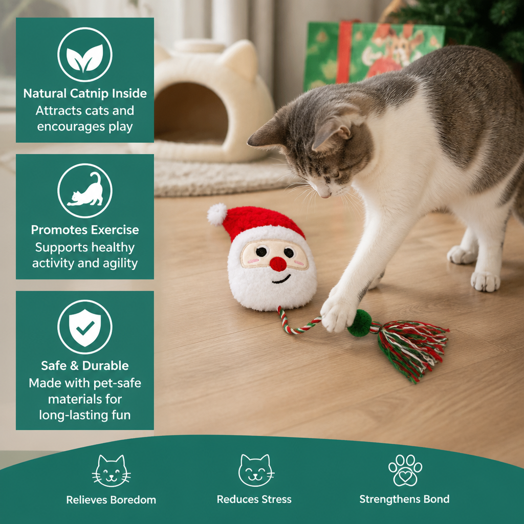 Christmas Catnip Rope Teaser Cat Toy