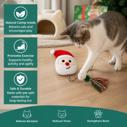 Christmas Catnip Rope Teaser Cat Toy
