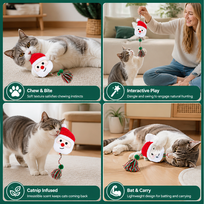 Christmas Catnip Rope Teaser Cat Toy