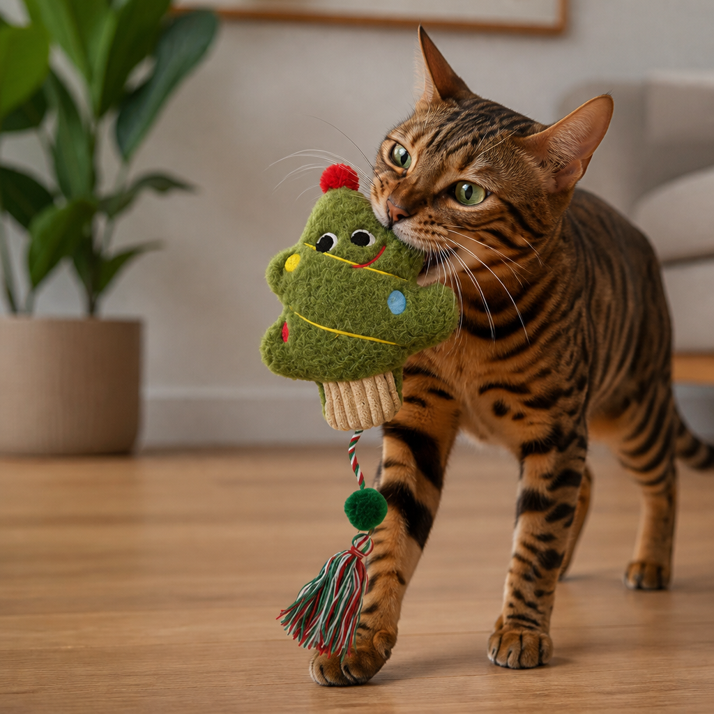 Christmas Catnip Rope Teaser Cat Toy