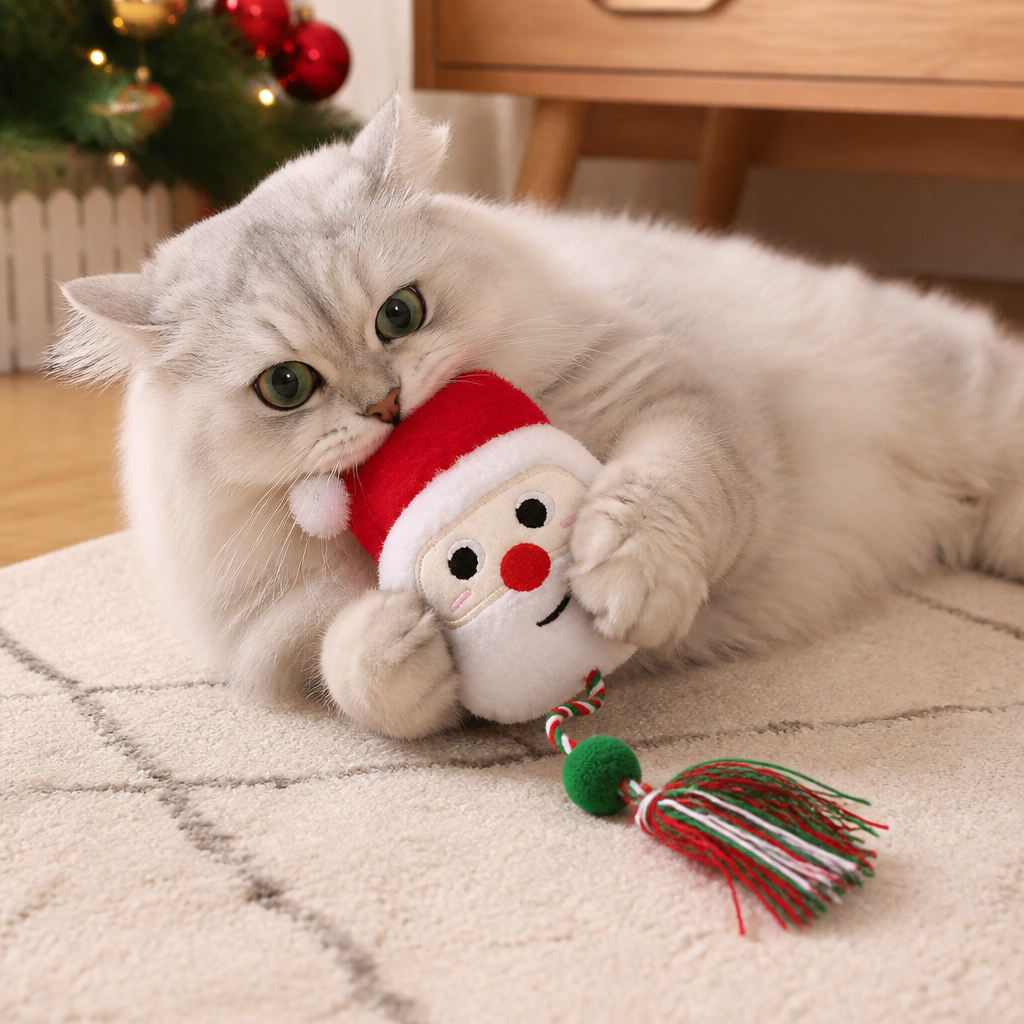 Christmas Catnip Rope Teaser Cat Toy